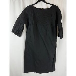 Lauren Ralph Lauren Black Dress Embroidered Floral Detail‎ Size 4